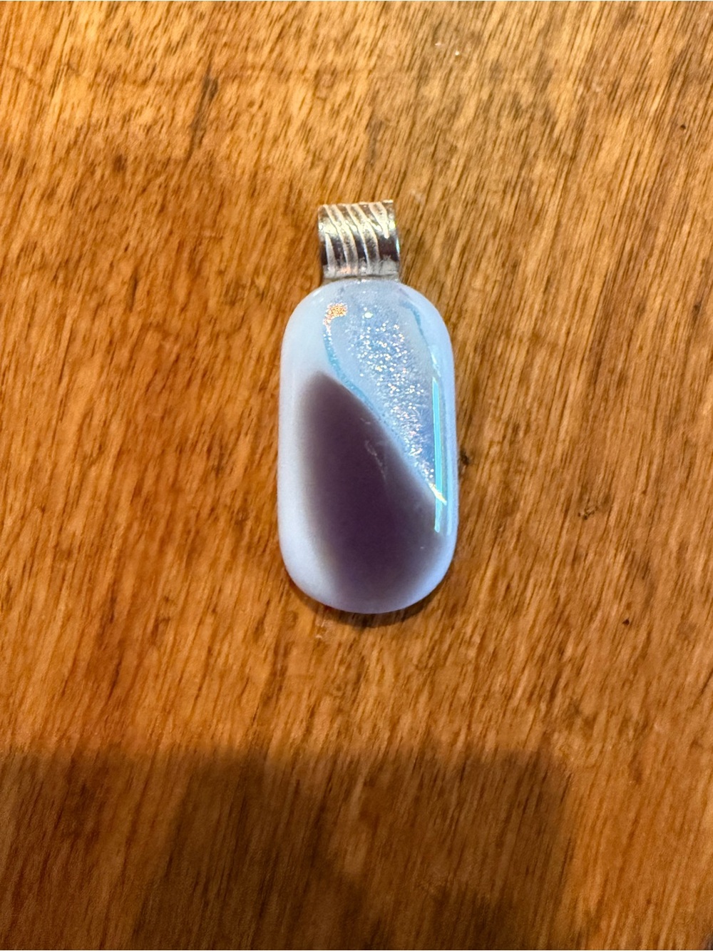 Beautiful fused glass fashion pendant with silver bail